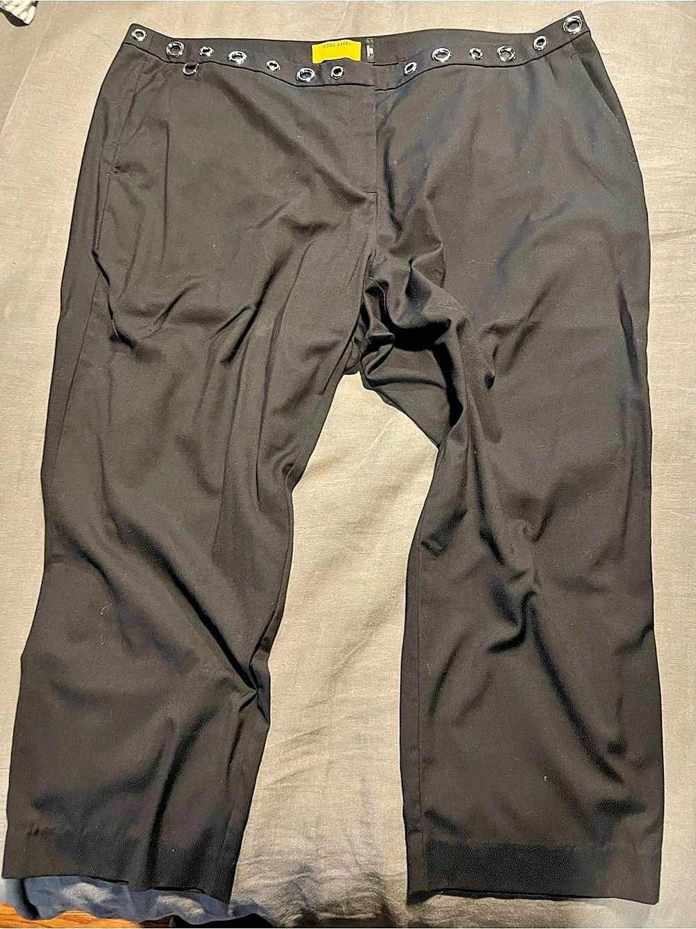 Debbie Harry Wildfang Slim Crop Pant Slim Crop Pants Black & Yellow Size 2X Like
